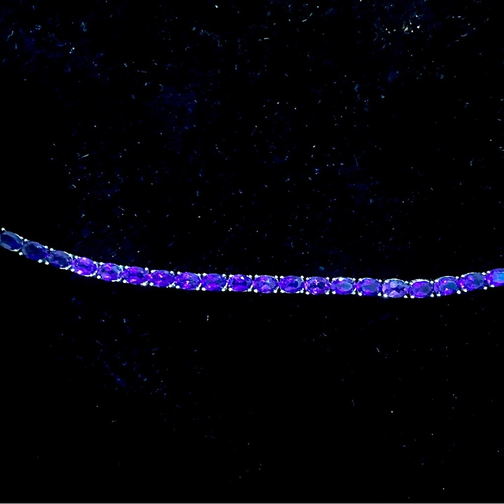 Amethyst and silver (925) tennis bracelet